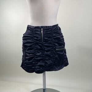 Vintage black ruffle mini skirt